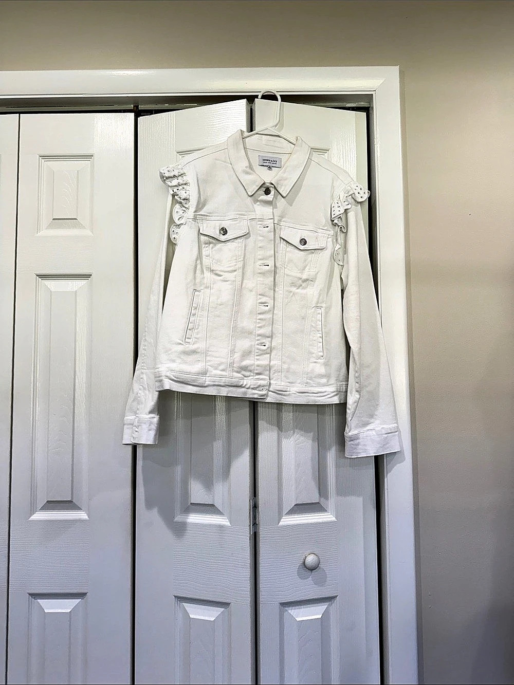 Jacket White Denim Jacket Like New